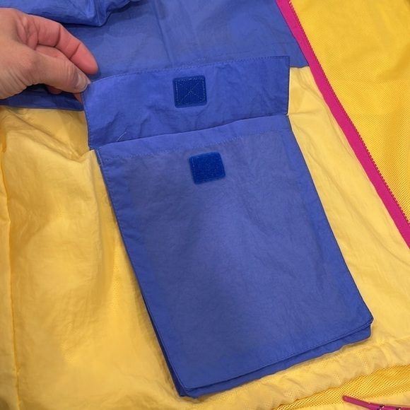 90’s Y2K Nike Full Zip Windbreaker Blue Yellow Pink Jacket Womens Size 2X - Picture 15 of 16